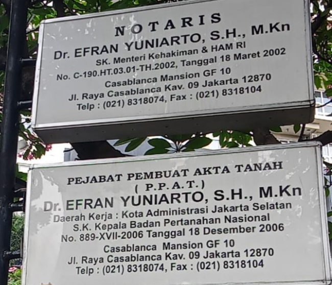 Notaris Dr. Efran Yuniarto, S.H., M.Kn